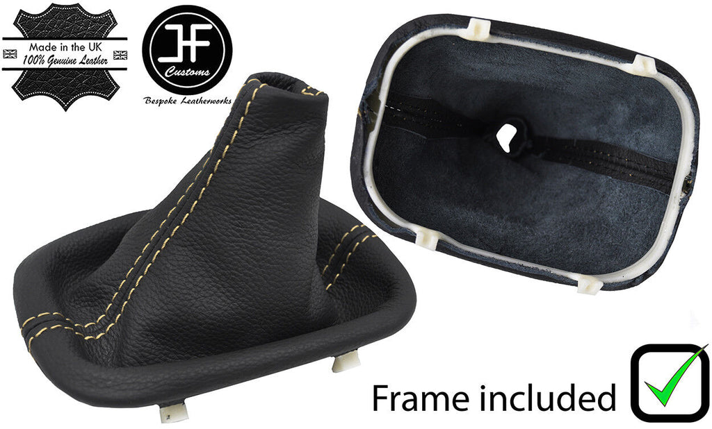 SAND STITCH LEATHER GEAR GAITER WITH PLASTIC FRAME FITS BMW 6 SERIES E24 76-90