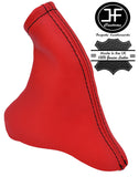 RED LEATHER BLACK STITCH HANDBRAKE GAITER FITS HONDA CIVIC MK IX 9 2012-2015