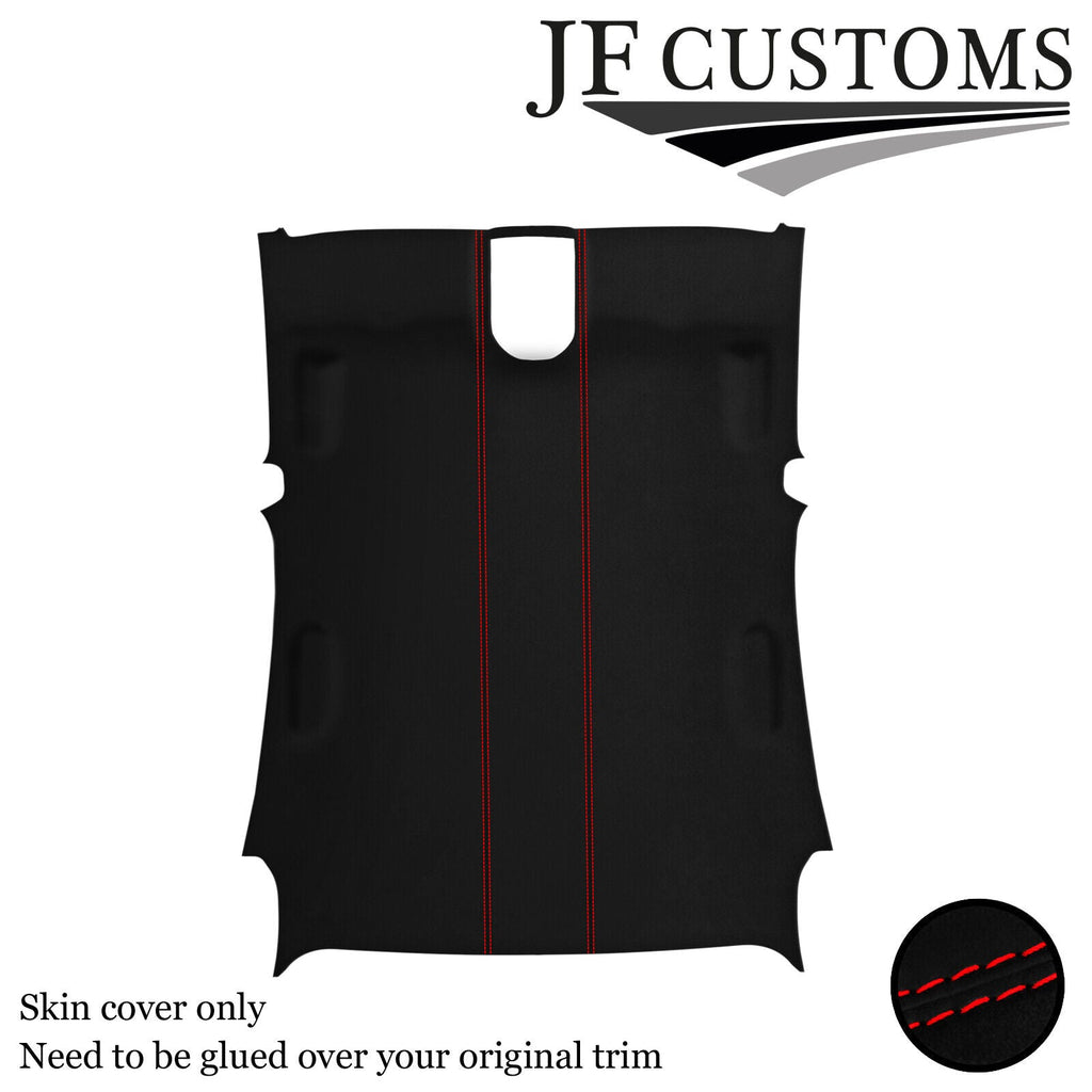 RED STITCH LUXE- SUEDE ROOF HEADLINER COVER FOR JAGUAR S TYPE 99-07 CUSTOM NEW