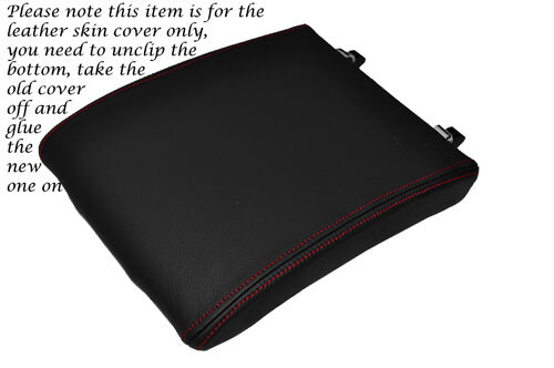 RED STITCHING FITS VW PHAETON 2002-2012 LEATHER ARMREST SKIN COVER ONLY