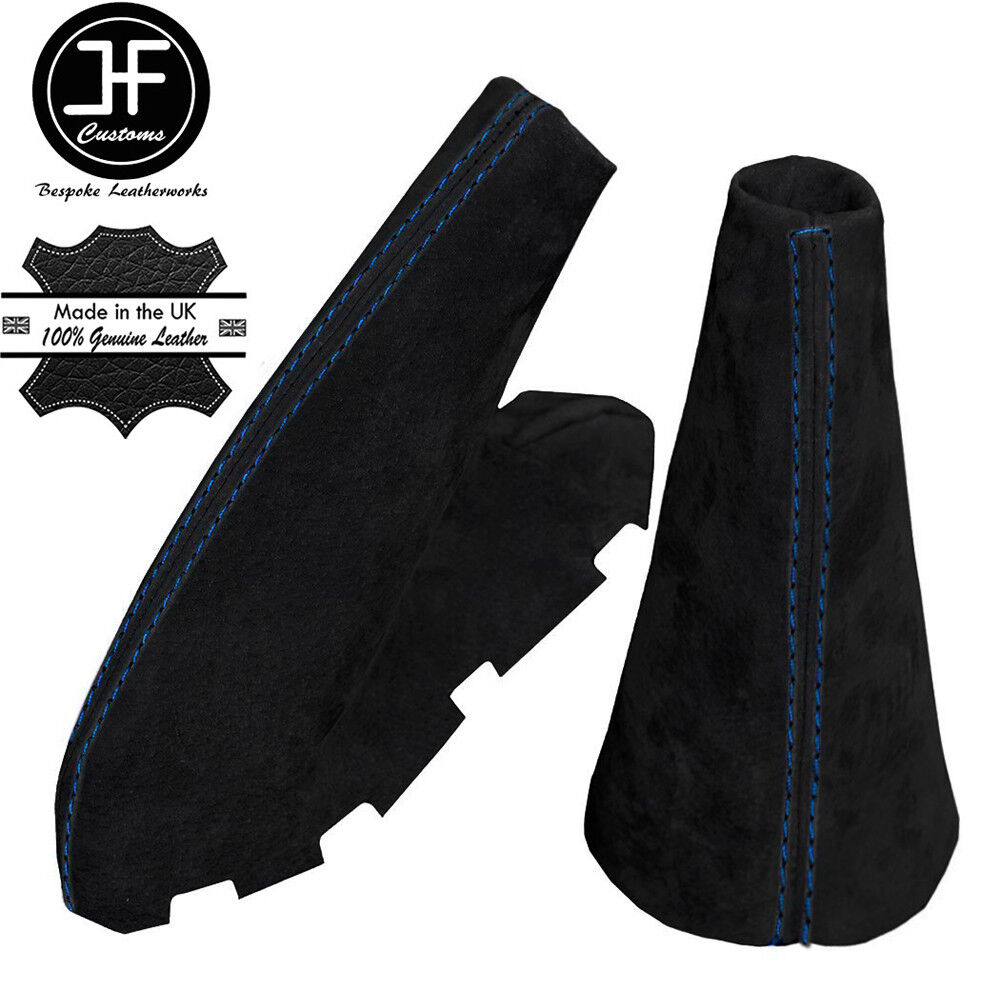 BLUE STITCH FOR BMW MINI COOPER R56 R57 CLUBMAN R55 2007-2013 SET BLACK SUEDE