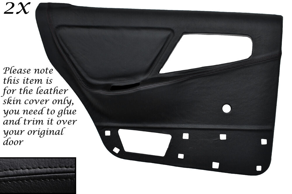 BLACK STITCH 2X REAR DOOR CARD COVERS FITS FORD SIERRA MK1 RS 4X4 5 DOOR