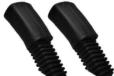 BLACK STITCH FITS RANGE ROVER VOGUE L322 02-12 2X SEAT BELT STALK LEATHER COVERS