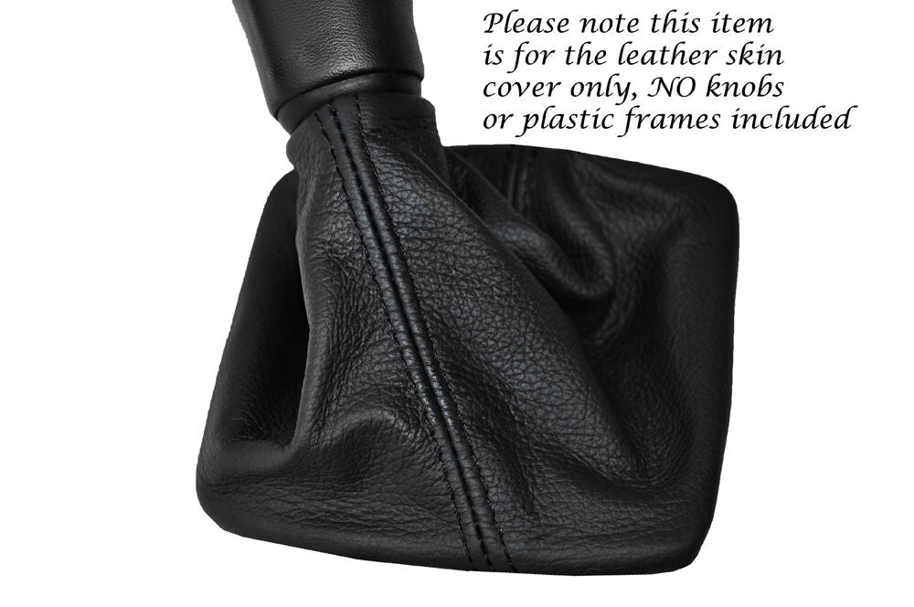 BLACK STITCH MANUAL LEATHER GEAR GAITER FITS HYUNDAI I30 2011-2015 CUSTOM NEW
