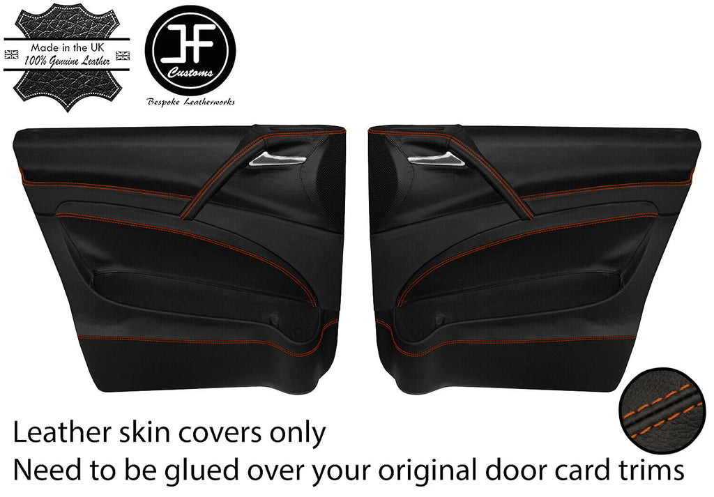 BROWN STITCH 2X FULL DOOR CARD LEATHER COVERS FOR MERCEDES VITO VIANO 639 04-13