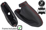 RED STITCH LEATHER HANDBRAKE GAITER+PLASTIC FRAME FOR ALFA ROMEO BRERA 06-11