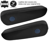 BLACK REAL LEATHER 2X SEAT ARMREST COVERS FOR BMW E23 E28 5 & 7 SERIES
