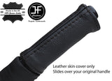 BLACK STITCH REAL LEATHER HANDBRAKE HANDLE COVER FITS FIAT BARCHETTA 1995-2005