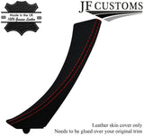 RED STITCH PERFORATED LEATHER 1X FRONT DOOR HANDLE COVER FOR BMW E90 E91 E92 E93