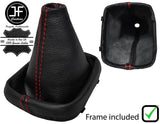 RED STITCH LEATHER MANUAL GEAR GAITER+PLASTIC FRAME FITS AUDI A3 8P 2004-2012