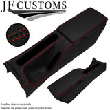 RED STITCH LEATHER CENTRE CONSOLE + ARMREST COVERS FITS MERCEDES SLK R170 96-04