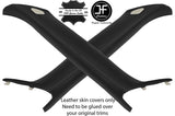 BLACK & BLACK 2X A PILLAR 2 TONE LEATHER COVERS FITS BMW MINI CLUBMAN R55 07-13