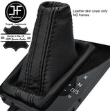 BLACK & BLACK STRIPE LEATHER DSG AUTOMATIC GEAR GAITER FITS VW ARTEON 17-19