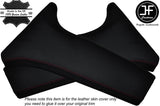 RED STITCH 2X LOWER B PILLAR LEATHER COVERS FITS HONDA CIVIC COUPE 1996-2000