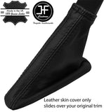 BLACK & BLACK STRIPE REAL LEATHER HANDBRAKE GAITER FITS VOLVO V40 2012-2018