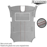 DARK RED STITCH L GREY LUXE-SUEDE SUNROOF HEADLINER FOR PORSCHE PANAMERA 11-16