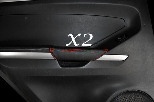 RED STITCH 2X FRONT DOOR HANDLE COVERS FITS MERCEDES ML CLASS W164 2005-2011