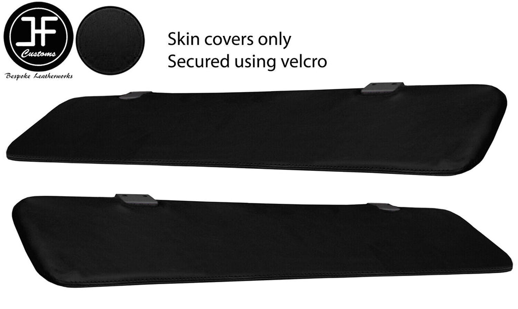 BLACK TOP GRAIN REAL LEATHER 2X SUN VISORS COVERS FOR SCANIA P-SERIES 2004-2019