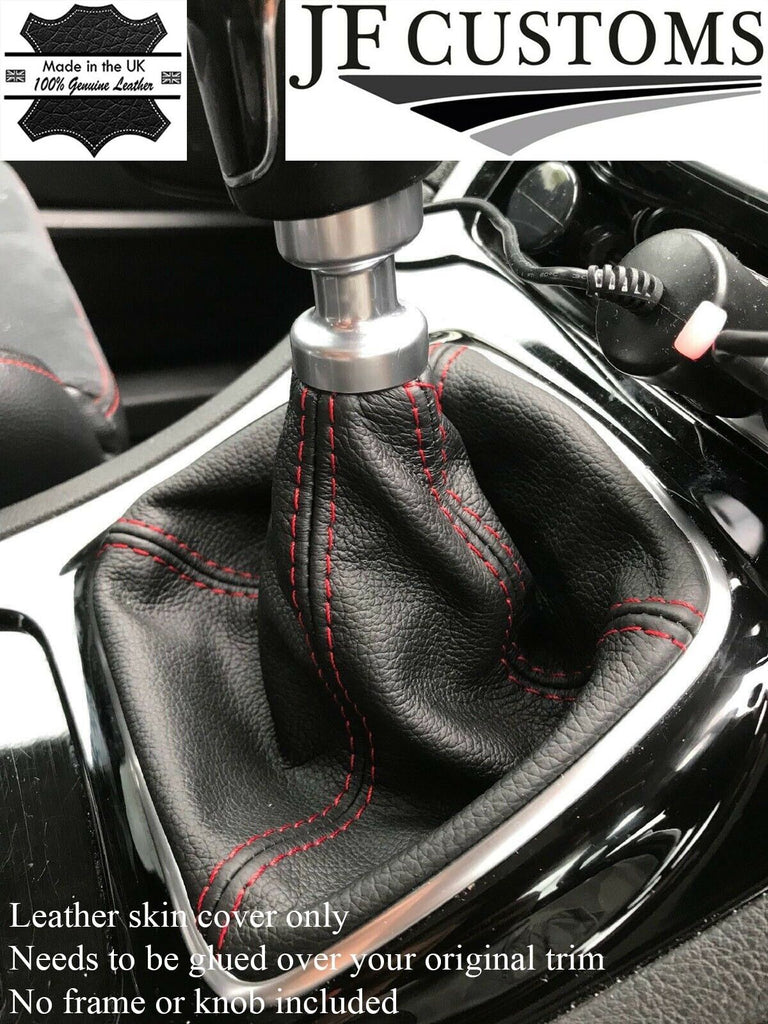RED STITCH MANUAL REAL LEATHER GEAR STICK GAITER FITS FORD S-MAX 2011-2015