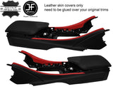 BLACK&RED 2X CONSOLE SIDE TRIM LEATHER COVERS FITS LEXUS RC 200 300 350 14-18