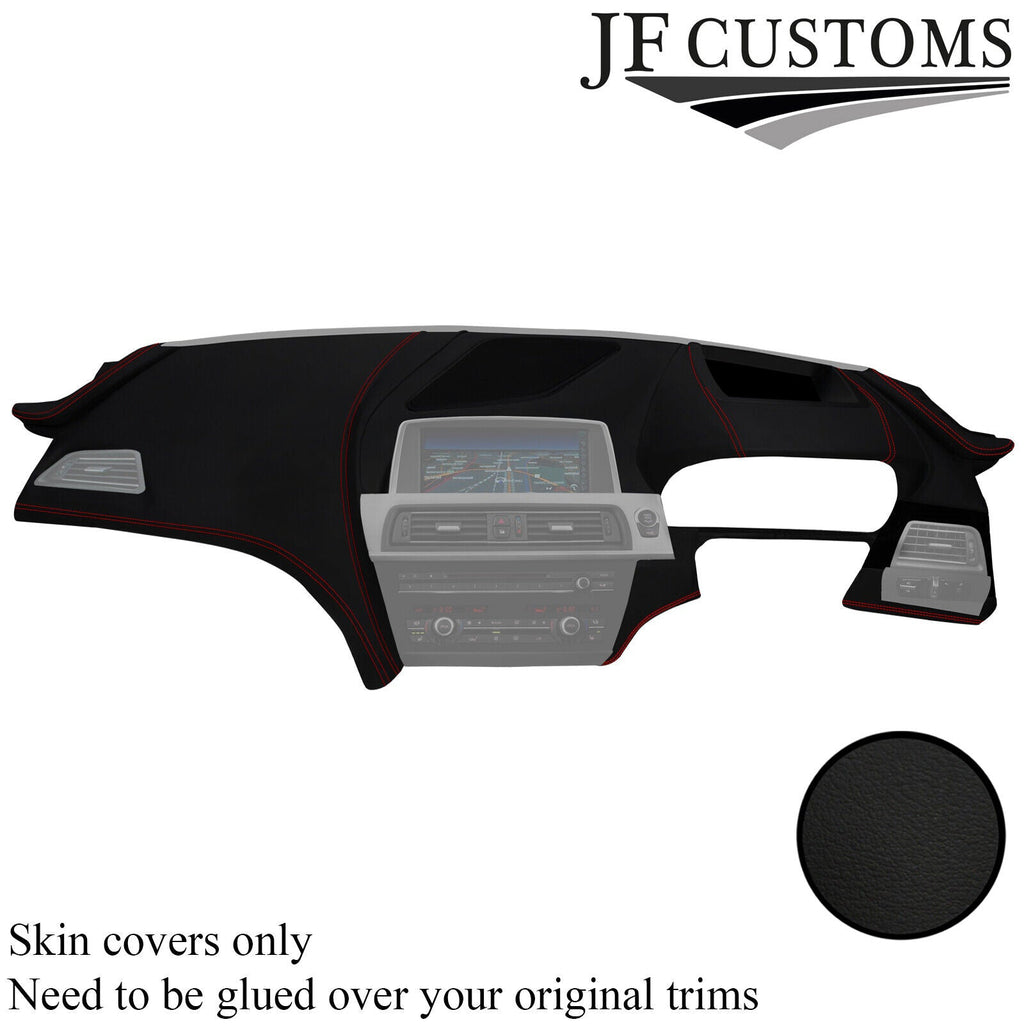 RED STITCH NAPPA LEATHER DASH DASHBOARD COVER FOR BMW 6 F12 F13 F06 11-18