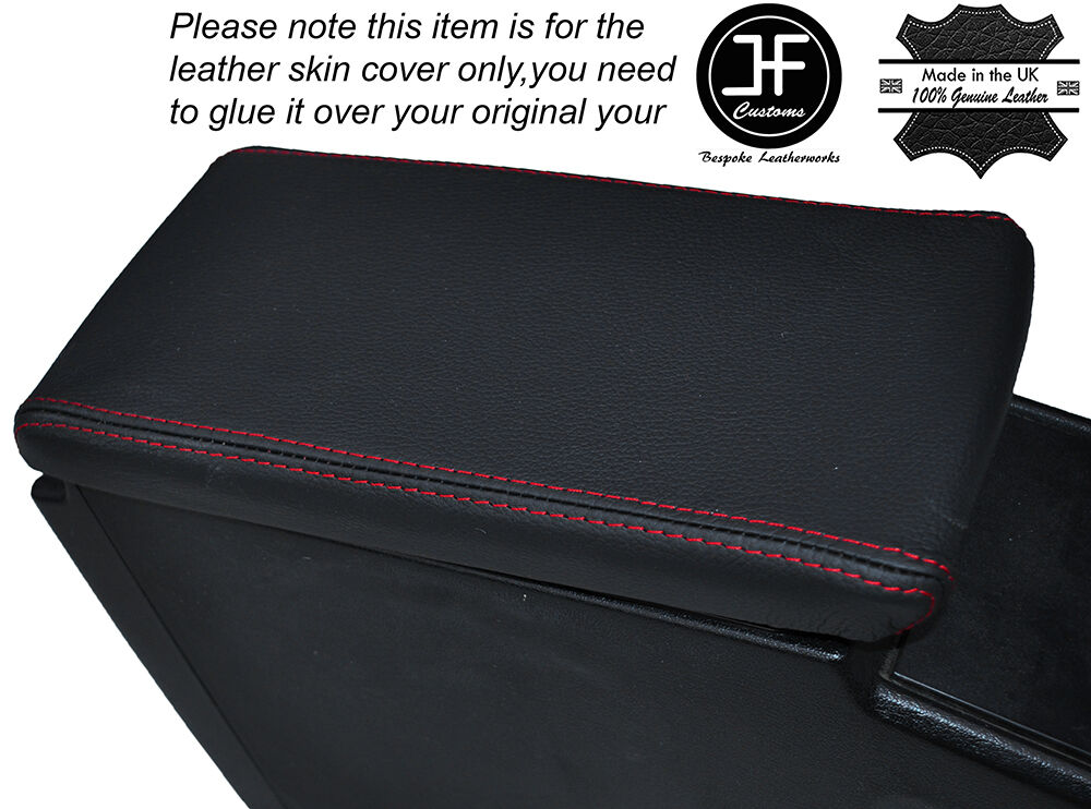 RED STITCH ARMREST LID LEATHER SKIN COVER FITS MITSUBISHI STARION 1982-1990