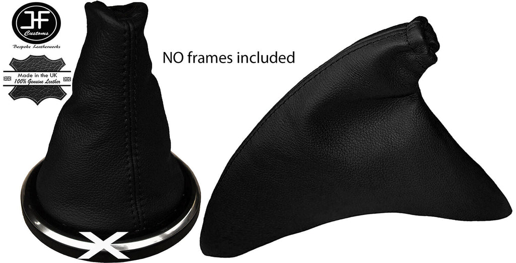 BLACK REAL LEATHER GEAR & HANDBRAKE GAITER FITS FORD FIESTA MK6 2002-2008