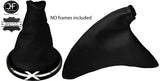 BLACK REAL LEATHER GEAR & HANDBRAKE GAITER FITS FORD FIESTA MK6 2002-2008
