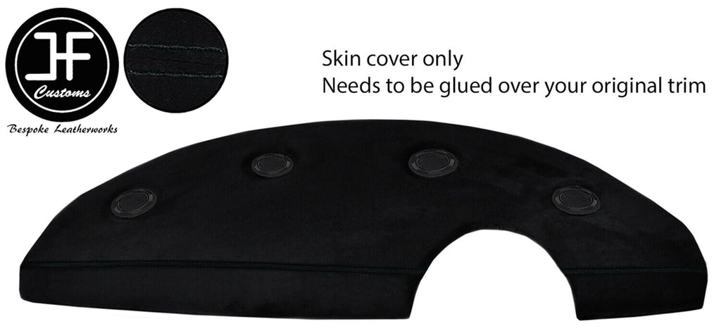 BLACK STITCH TOP DASH LUXE SUEDE COVER FITS VAUXHALL OPEL VX220 00-05 STYLE 2