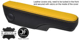BLACK & YELLOW LEATHER 1X DRIVER SEAT ARMREST COVERS FITS FORD TRANSIT MK7 06-13
