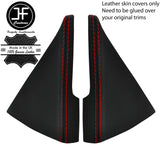 RED STICH 2X TRIANGLE CONSOLE SIDE TRIM LEATHER COVER FOR MAZDA MX5 MK3 05-08