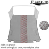 DSG2 RED STITCH L GREY LUXE SUEDE HEADLINER COVER FOR BMW E46 CONVERTIBLE