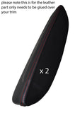 RED STITCH 2X REAR DOOR LONG ARMREST SKIN COVERS FITS AUDI A3 8P S3 03-12 3DR