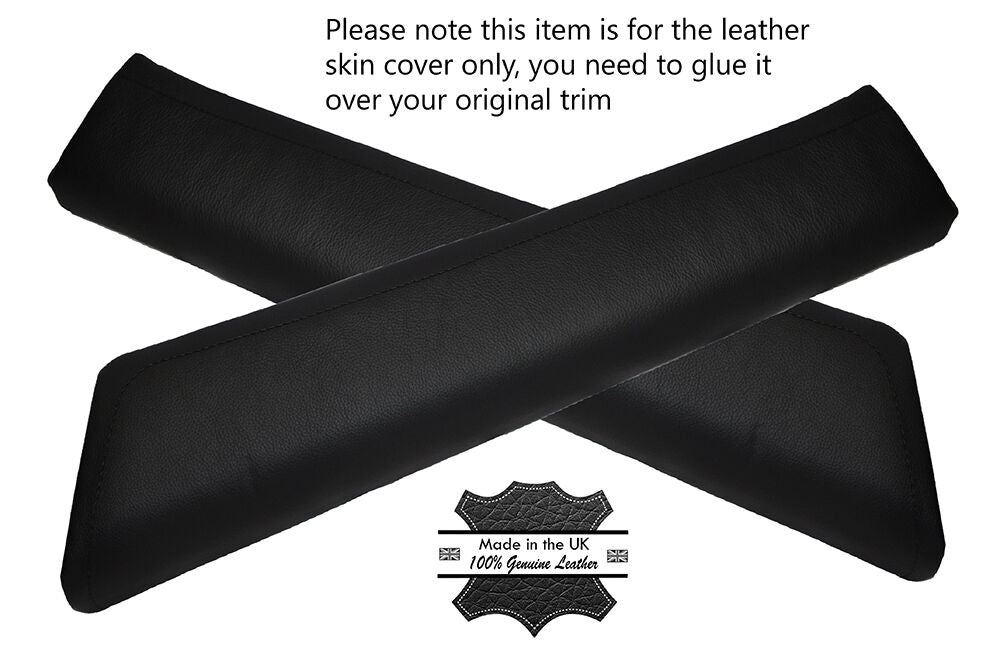 BLACK STITCH 2X UPPER DOOR CARD TRIM SKIN COVERS FITS TOYOTA GT86 SUBARU BRZ