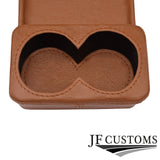 TAN LEATHER COVERED CONSOLE CUP HOLDER TRIM FITS MERCEDES W126 S CLASS 79-91