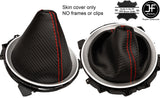 RED STITCH CARBON FIBER VINYL MANUAL GEAR GAITER FITS 350Z Z33 2002-2009