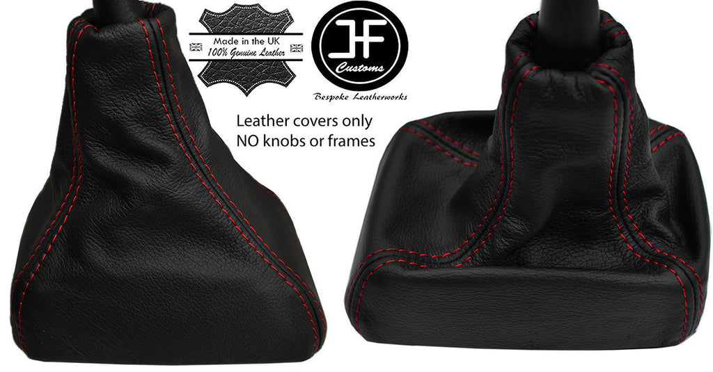 RED STITCH REAL LEATHER GEAR GAITER FITS VAUXHALL OPEL CORSA B TIGRA A 93-00