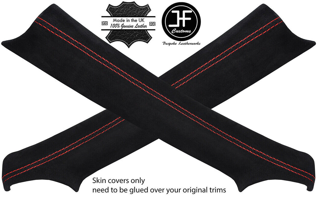 RED STITCH 2X A POST PILLAR SUEDE COVERS FITS DODGE VIPER 2003-2010 CUSTOM NEW