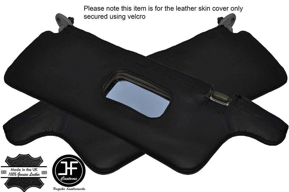 BLACK STITCHING 2X SUN VISORS LEATHER COVERS FITS HONDA CRX 1988-1991 CUSTOM NEW