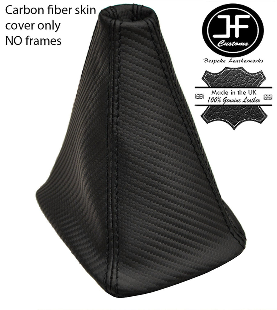 BLACK STITCH CARBON VINYL GEAR GAITER FITS MITSUBISHI LANCER EVO IV V VI COLT