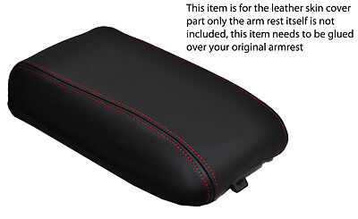 red stitch FITS Mitsubishi Magna/Diamante 96-03 TE TJ BLACK LTHR ARMREST COVER