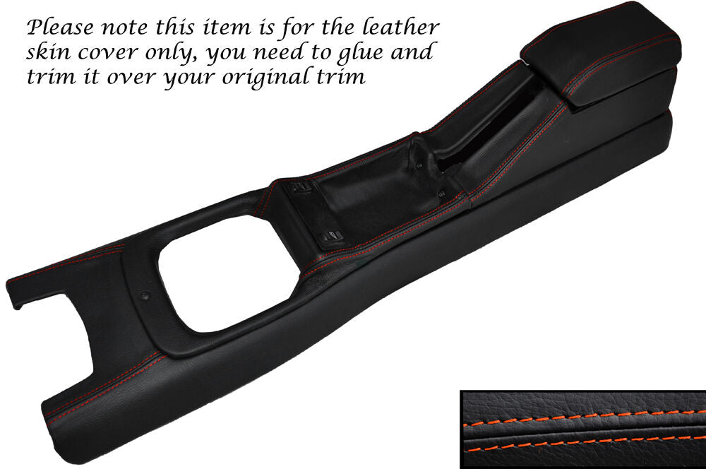 ORANGE STITCH CENTRE CONSOLE COVER + ARMREST COVER FITS FORD SIERRA COSWORTH MK1