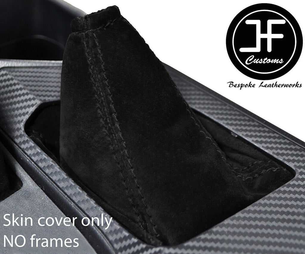 BLACK STITCHING SUEDE MANUAL GEAR GAITER FITS TOYOTA RAV 4 2013-2018 CUSTOM NEW