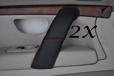 RED STITCH FITS VOLVO S80 2003-2006  2X FRONT DOOR HANDLE LEATHER COVERS