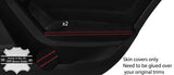 RED  STITCH 2X REAR DOOR ARMREST SUEDE COVERS FITS AUDI A5 SPORTBACK 4 DOOR