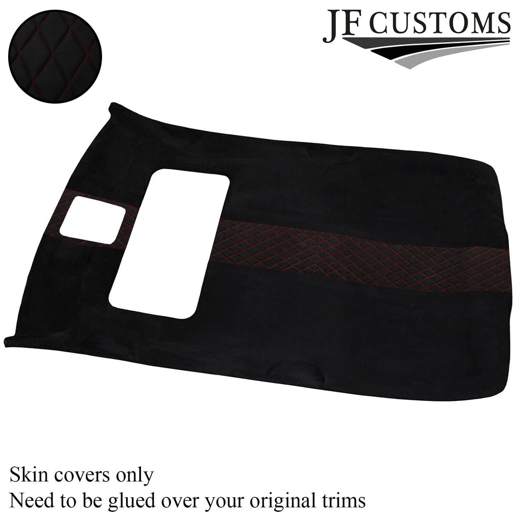 DSG2 D RED STITCH LUXE SUEDE SUN ROOF HEADLINER COVER FOR VW GOLF MK4 98-05 5DR