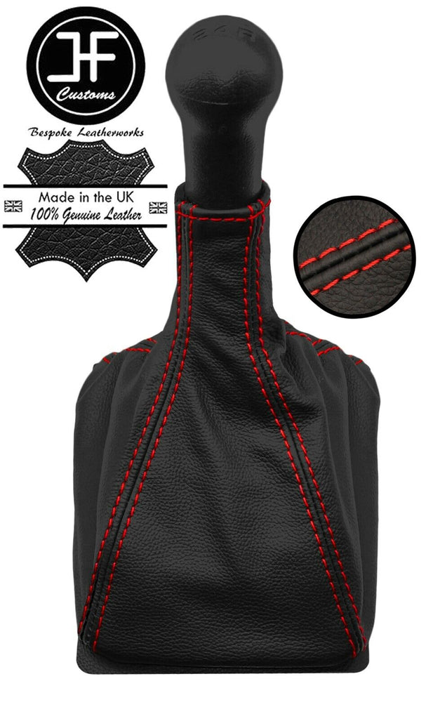 RED STITCH REAL LEATHER GEAR GAITER OVER RUBBER FOR SUZUKI SANTANA 300