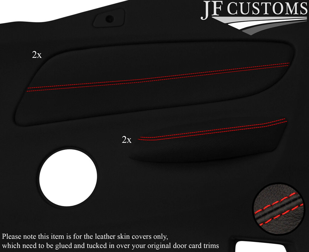 RED STITCH REAR DOOR TRIM ARMREST 4X LEATHER COVERS FOR BMW E88 CONVERTIBLE