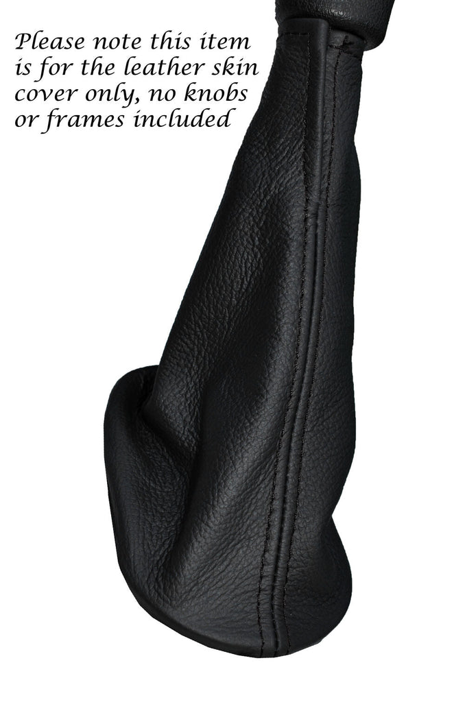 BLACK STITCHING LEATHER MANUAL GEAR GAITER FITS DACIA LOGAN 04-11 CUSTOM NEW