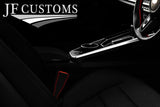 RED LUX-STITCH LEATHER 2X LONG SEAT BELT COVERS FOR VW GOLF MK7 VII 13-18